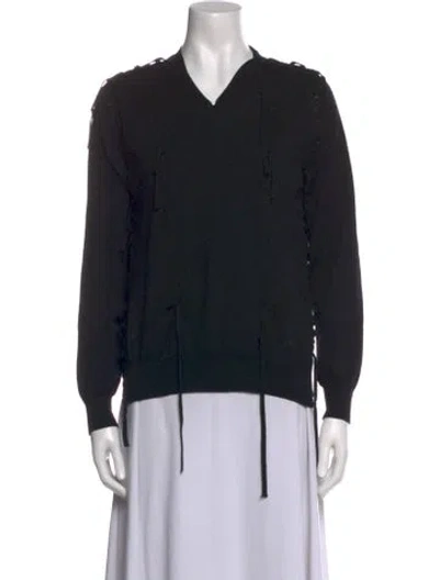 Pre-owned Comme Des Garçons Vintage V-neck Sweater In Black