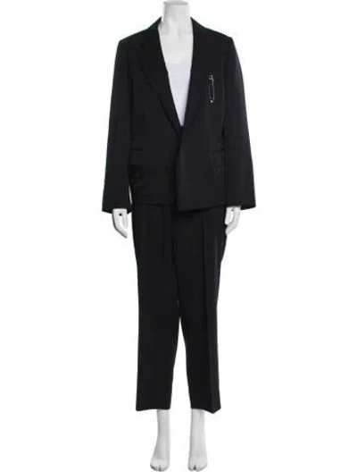 Pre-owned Comme Des Garçons Vintage Wool Pantsuit In Blue