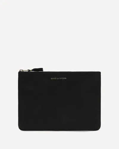 Comme Des Garçons Vintage-effect Leather Pouch In Black