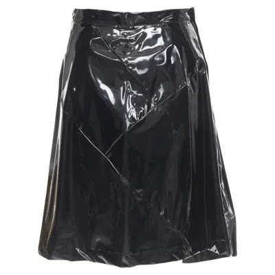 Comme Des Garçons Comme Des Garcons Vinyl Plastic Bias Cut A-line Skirt In Black