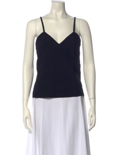 Pre-owned Comme Des Garçons V-neck Sleeveless Top In Black