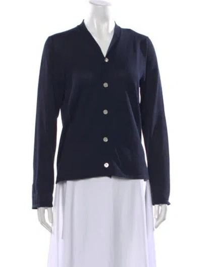 Pre-owned Comme Des Garçons V-neck Sweater In Blue