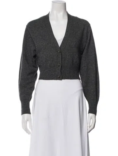 Pre-owned Comme Des Garçons V-neck Sweater In Gray