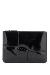 Comme Des Garçons Wallet  Zip Around Patent Leather Wallet With Zipper In 黑色的