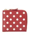 Comme Des Garçons Leather Polkadot Wallet With Zipper