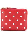Comme Des Garçons Leather Polkadot Wallet With Zipper