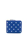 Comme Des Garçons Polka Dot Pattern Wallet In Navy Navy