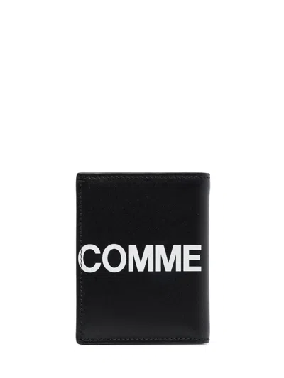 Comme Des Garçons Comme Des Garcons Wallet Bi-fold Leather Wallet With Contrasting Print In Black