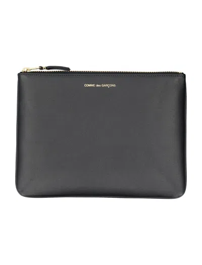 Comme Des Garçons Comme Des Garcons Wallet Big Bow Pouch Handbag In Smooth Leather With Top Zip In Black