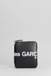Comme Des Garçons Huge Logo Vertical Zip Around Wallet In Black