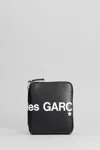 Comme Des Garçons Huge Logo Vertical Zip Around Wallet In Black