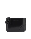 Comme Des Garçons Very Black Leather Zip Wallet In Black