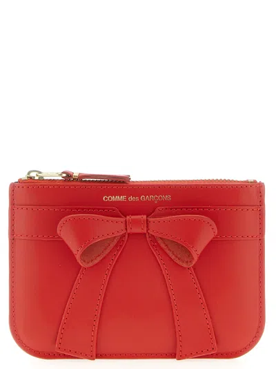 Comme Des Garçons Wallet 'bog Bow' Purse In Red