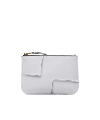 Comme Des Garçons Wallet Cdg Reversed Hem Serie Zipped Wallet In White