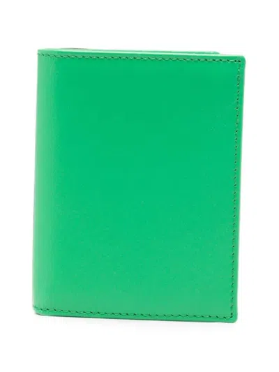 Comme Des Garçons Leather Wallet In Green