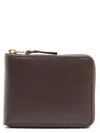 Comme Des Garçons Leather Zip-around Cardholder Coin Pocket In Brown