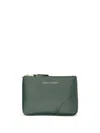 Comme Des Garçons Wallet Classic Leather Line Pouch In Green