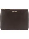 Comme Des Garçons Wallet Logo Detailed Zipped Wallet In 801 Brown