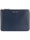 Comme Des Garçons Zipper Wallet In Blue
