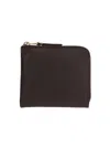 Comme Des Garçons Zip-around Square Wallet In Brown