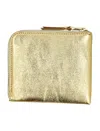 Comme Des Garçons Wallet Classic Small Zip Wallet In Gold