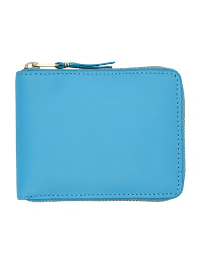 Comme Des Garçons Wallet Classic Zip Around Small Wallet In Blue