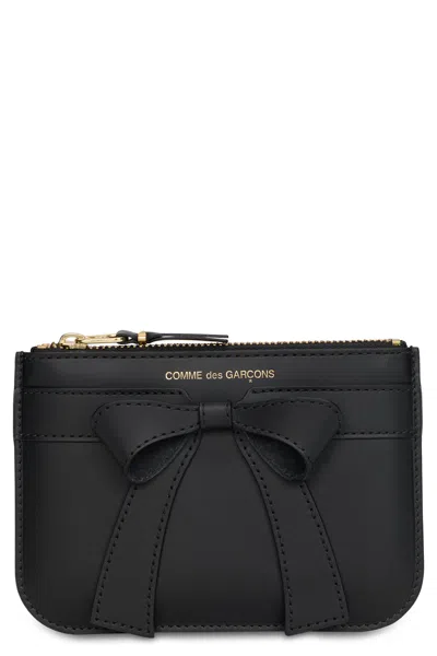 Comme Des Garçons Wallet  Mini Bow Zip Wallet In Black