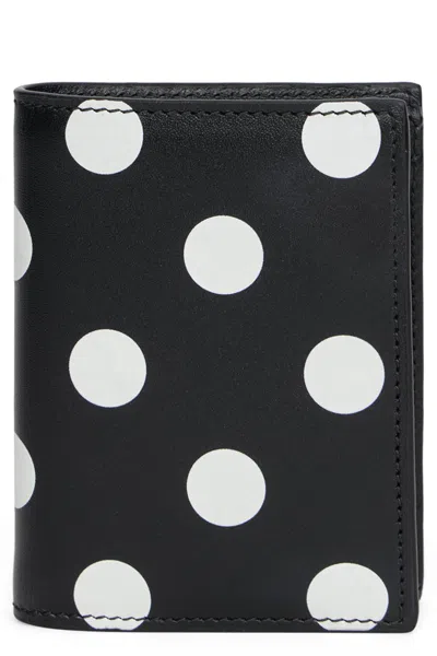 Comme Des Garçons Wallet  Polka Dot Leather Wallet In Black