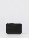 Comme Des Garçons Logo-stamp Leather Coin Purse In Black