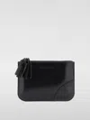 Comme Des Garçons Zip-top Leather Coin Purse In Schwarz