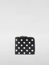 Comme Des Garçons Dots Printed Small Zip Around Wallet In Schwarz