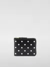 Comme Des Garçons Dots Printed Leather Zip Wallet In Schwarz