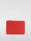 Comme Des Garçons Smooth Leather Pouch In Seven Words In Orange