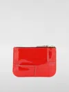 Comme Des Garçons Zip Around Patent Leather Wallet With Zipper In Rot