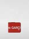 Comme Des Garçons Wallet Logo Printed Zip-around Bi-fold Wallet In Red