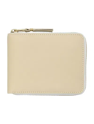 Comme Des Garçons Comme Des Garcons Wallet Mini Smooth Leather Zip Around Wallet In Neutral