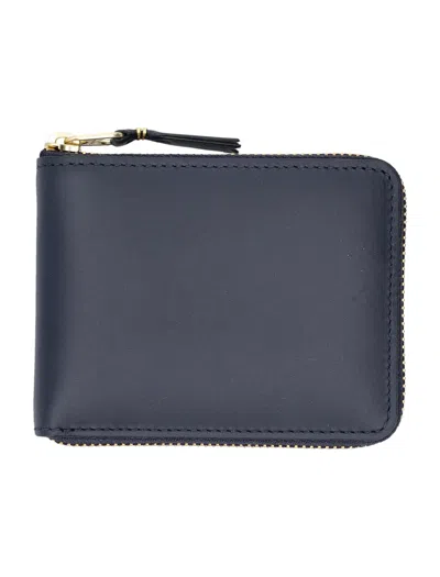 Comme Des Garçons Wallet  Wallet Small Leather Zip-around Wallet In Navy