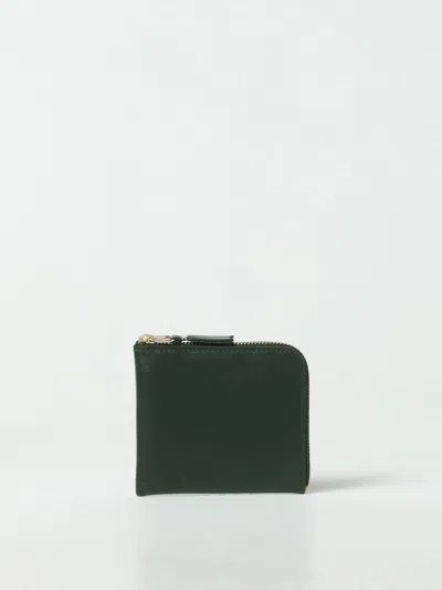 Comme Des Garçons Zip-up Leather Wallet In Green