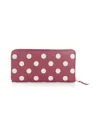 Comme Des Garçons Dots Printed Leather Line Zip Around Accessories