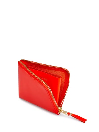 Comme Des Garçons Wallet Double-sided Zipper Classic Wallet In Orange