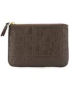 Comme Des Garçons Wallet "embossed Logotype" Pouch In Brown