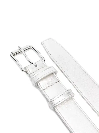 Comme Des Garçons Wallet "gold And Silver" Belt In White