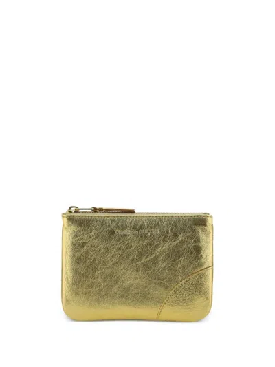Comme Des Garçons Wallet "gold And Silver" Pouch In Green