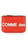 Comme Des Garçons Logo Print Zipper Purse In Red