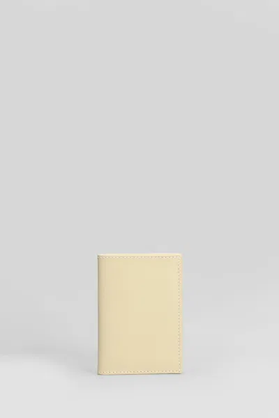 Comme Des Garçons Wallet In Beige Leather In White