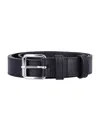 Comme Des Garçons Comme Des Garcons Wallet Leather Belt With Rectangular Buckle In Nero