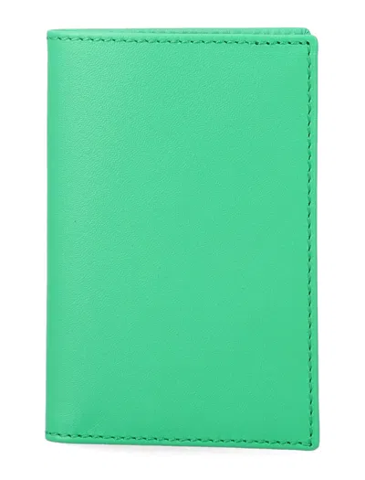 Comme Des Garçons Wallet Leather Bifold Wallet In Green