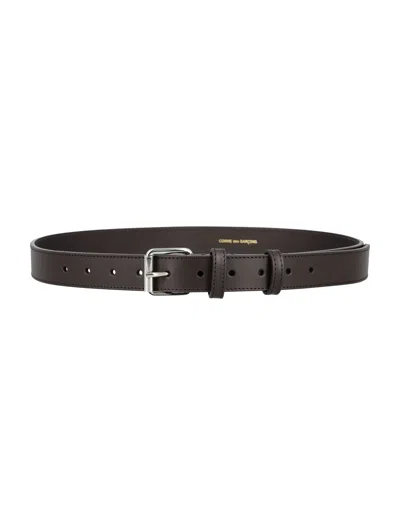 Comme Des Garçons Wallet Leather Buckle Belt In Black