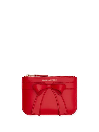 Comme Des Garçons Comme Des Garcons Wallet Leather Credit Card Case In Red