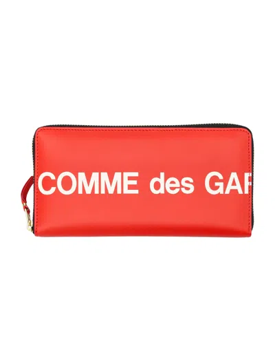 COMME DES GARÇONS COMME DES GARÇONS WALLET LEATHER HUGO LOGO HORIZONTAL ALL-AROUND ZIP WALLET